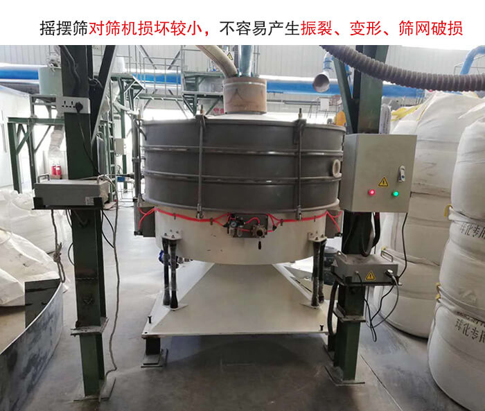 搖擺篩沒有振動力借助的主要是篩箱搖晃，所以磨損較小。